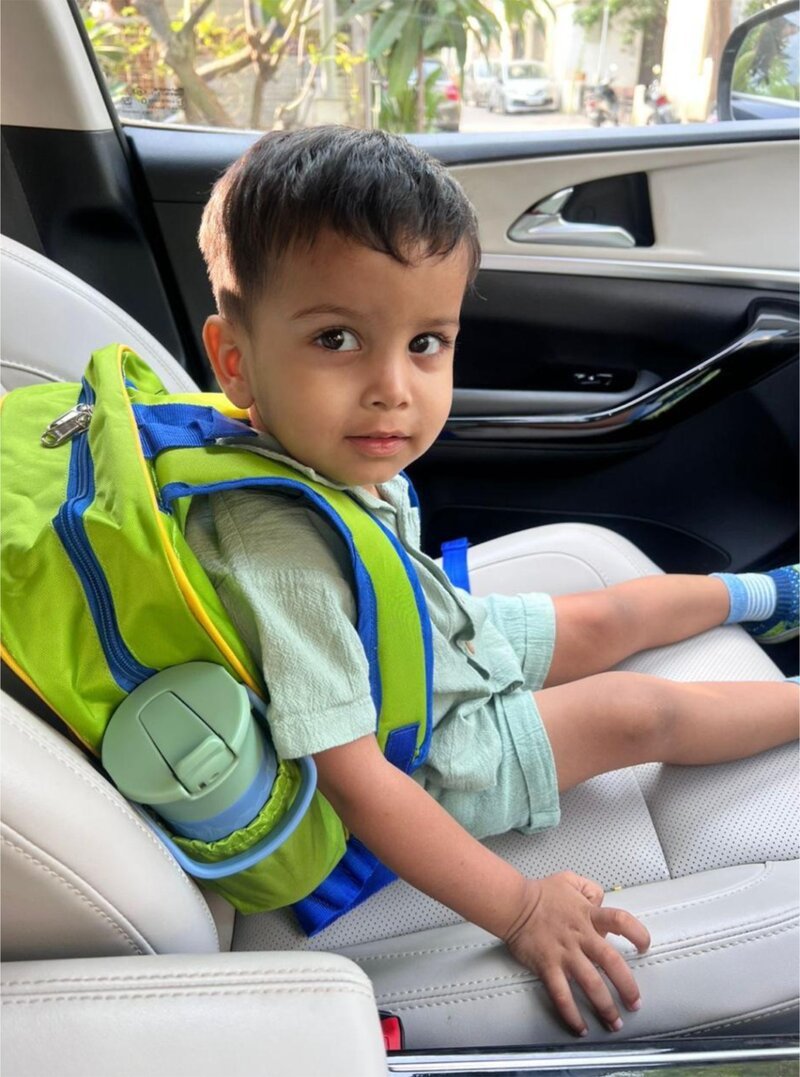 On-the-go car seat photo, sketched with love — the printed coloring-book page